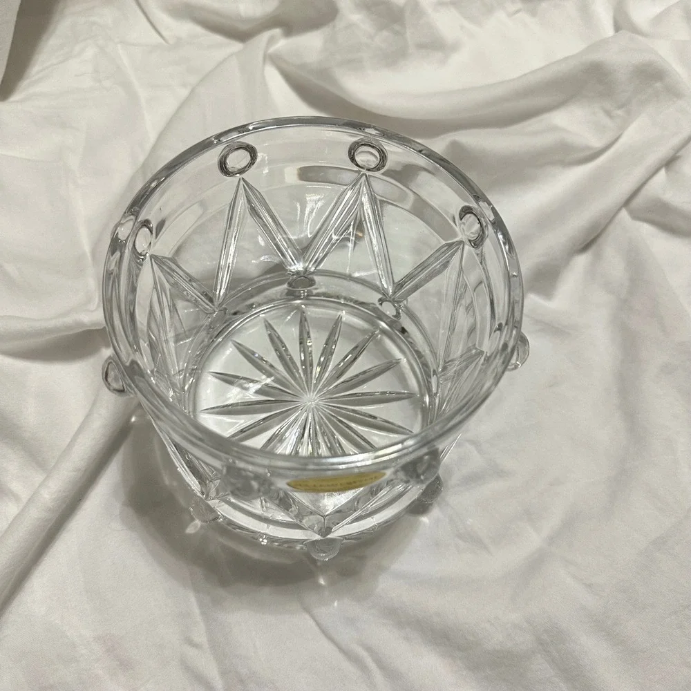 Teleflora Lead Crystal Little Drummer Bowl Czech Republic Exc Starburst Base Boh